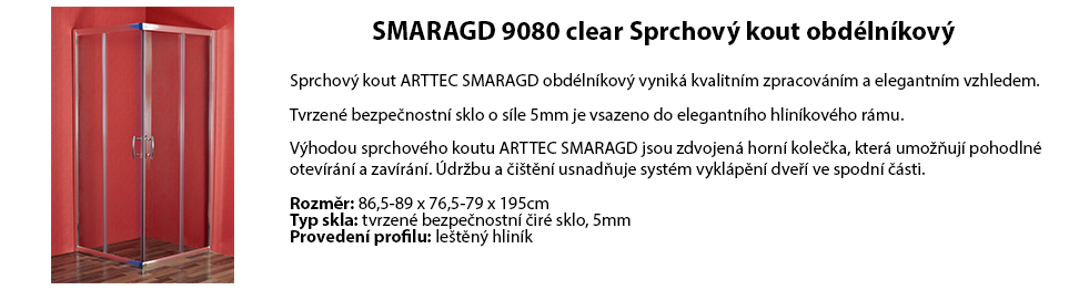 SMARAGD 9080 clear Sprchový kout obdélníkový